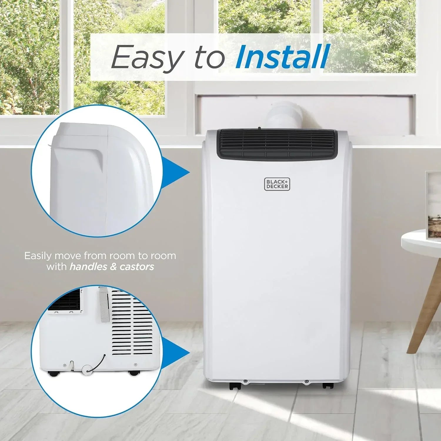 BLACK+DECKER 10,000 BTU Portable Air Conditioner for Rooms up to 450 Sq with Remote Control wourant