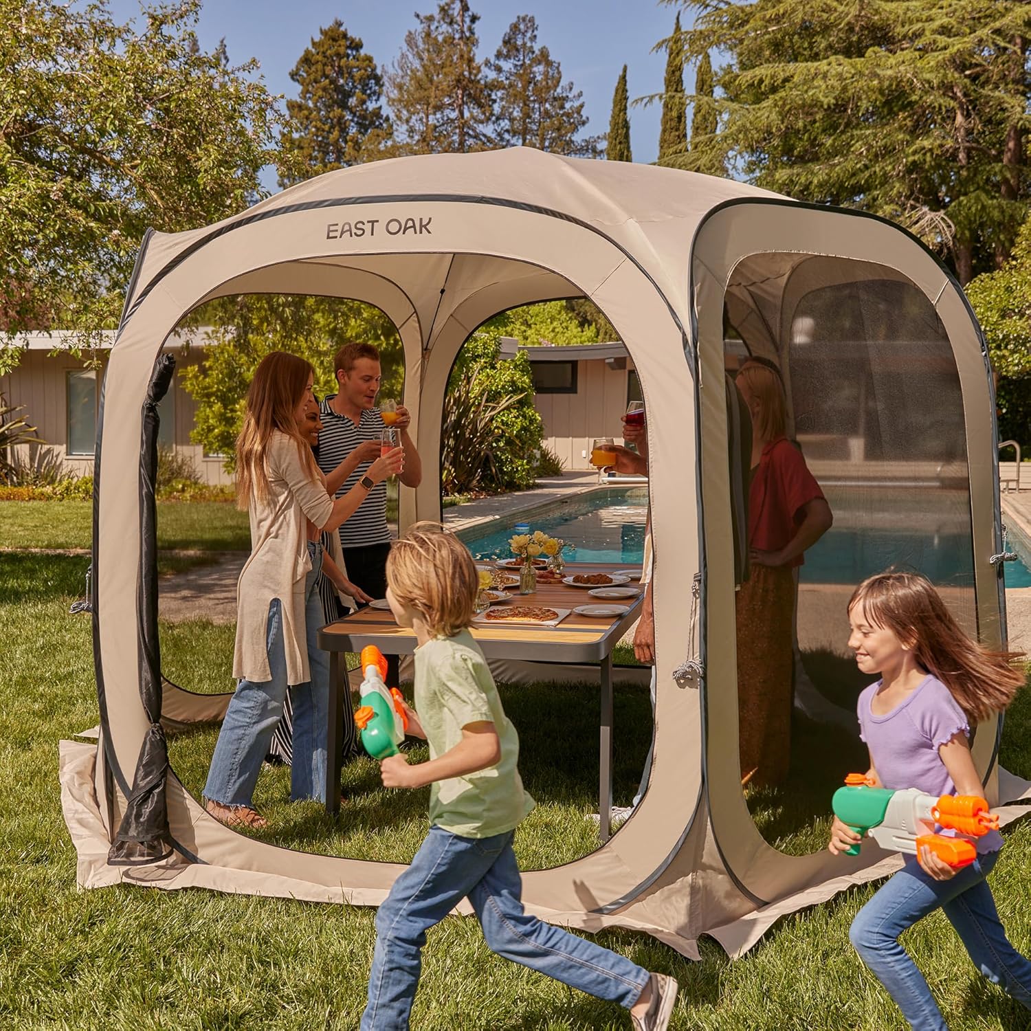 EAST OAK Screen House Tent Pop-Up Portable Screen Room Canopy Instant Screen Tent 10 x 10 FT wourant