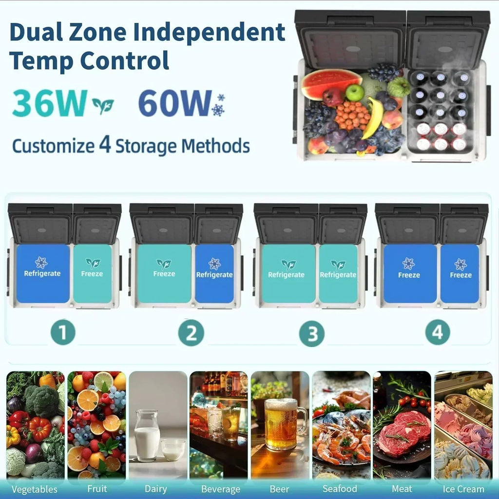 12V Car Refrigerator 17 Quart Portable Freezer 12 Car Fridge -4F~68F Compressor Electric Cooler wourant