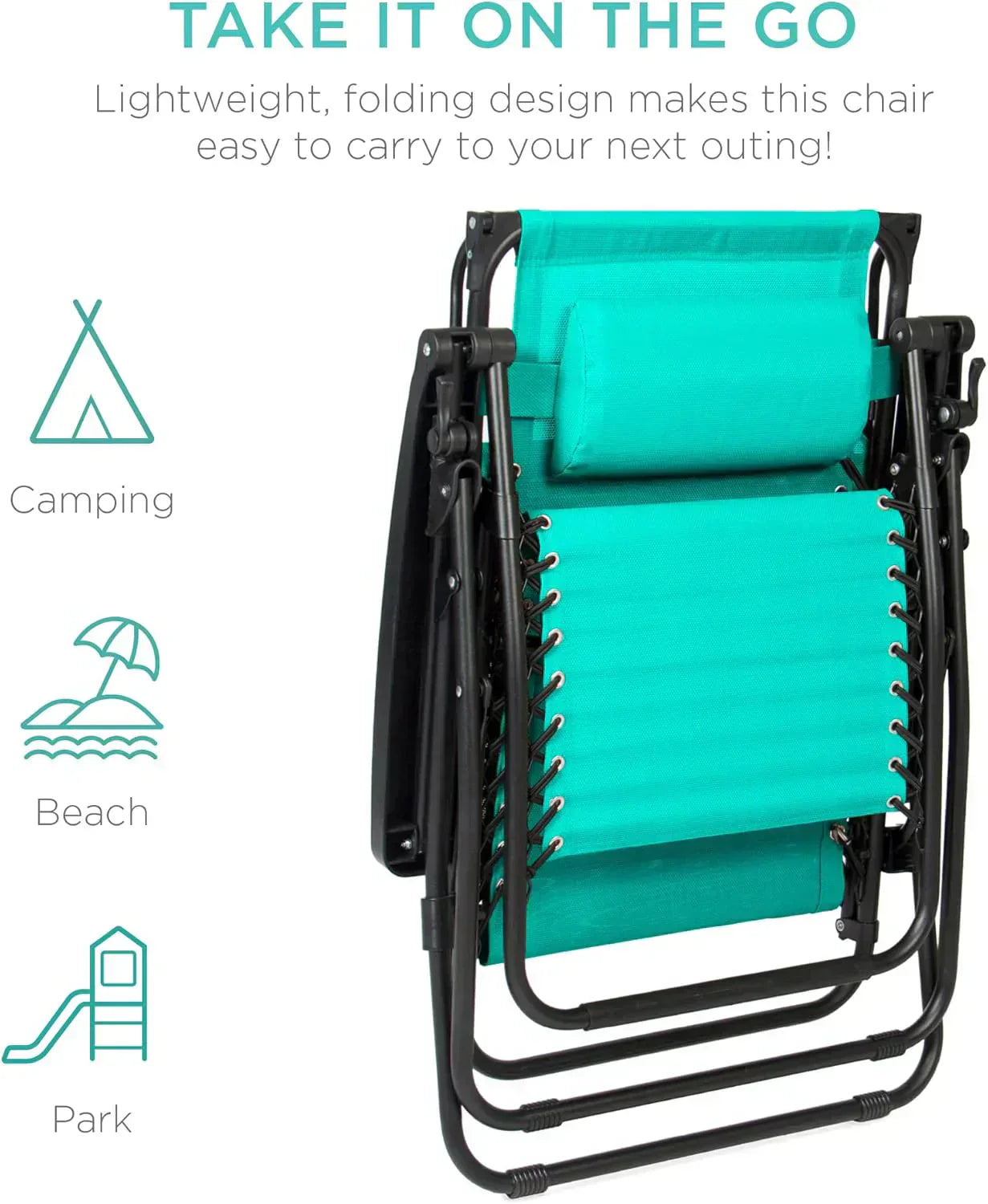 Best Choice Products Folding Zero Gravity Recliner Patio Lounge Chair Adjustable Canopy Shade wourant