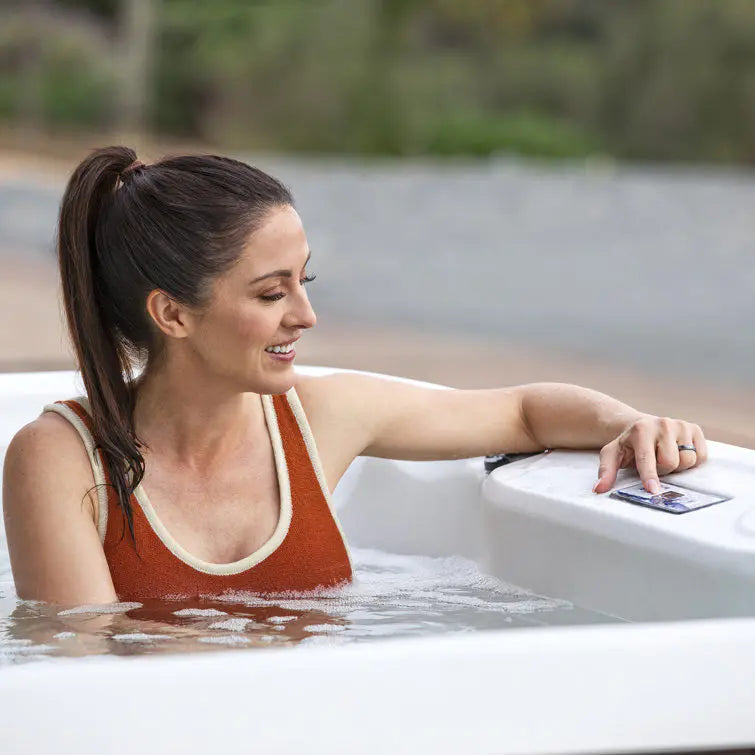 Lifesmart Spas 230 Volt 7 Person 65 Jet Square Hot Tub with Ozonator in Espresso wourant