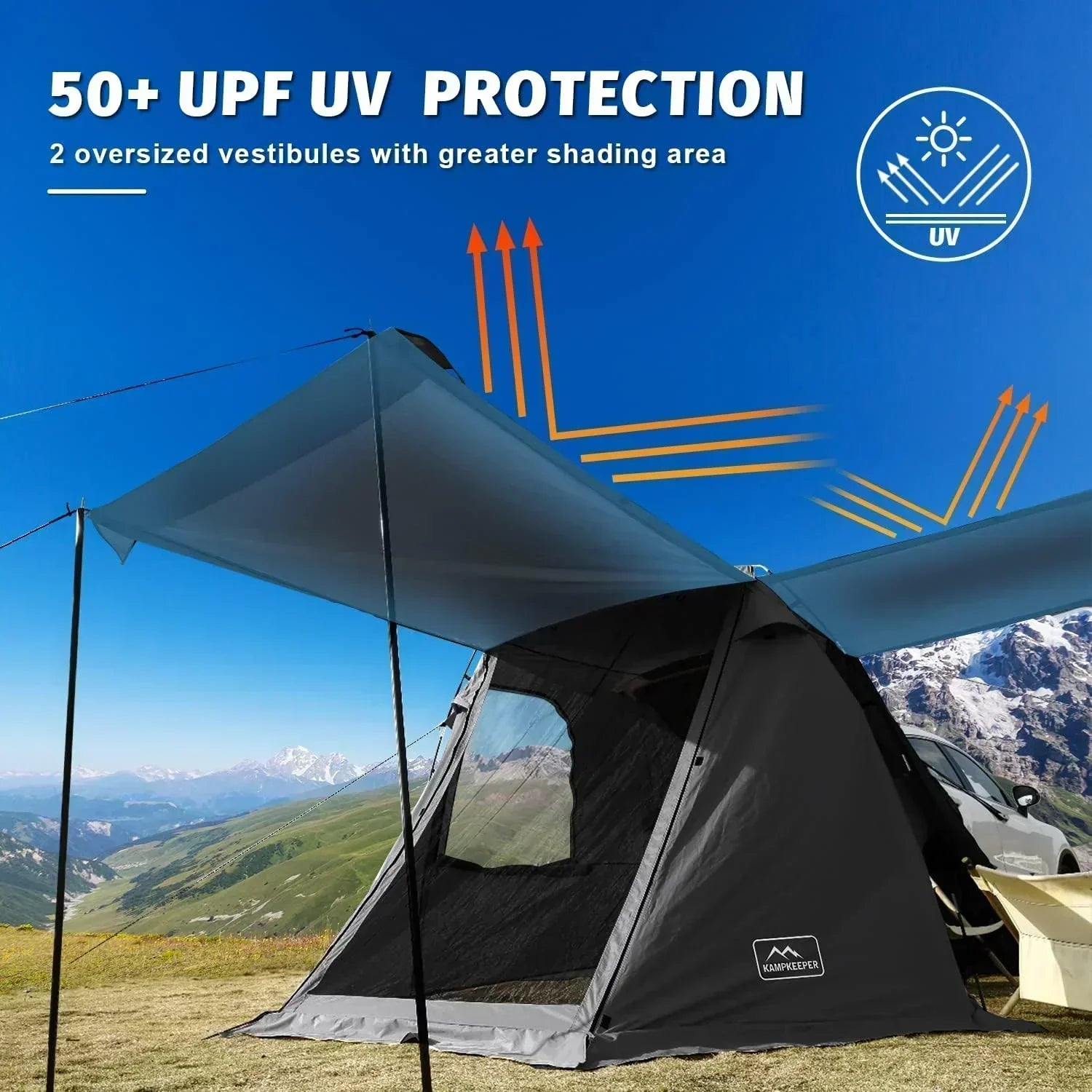 KAMPKEEPER SUV Car Tent Tailgate Shade Awning Tent for Camping Vehicle Camping Tents wourant