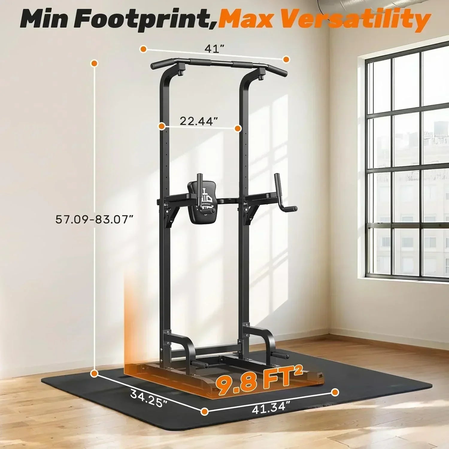 Sportsroyals Power Tower Pull Up Bar Station 450 lbs stable suspended immersion tilt station wourant
