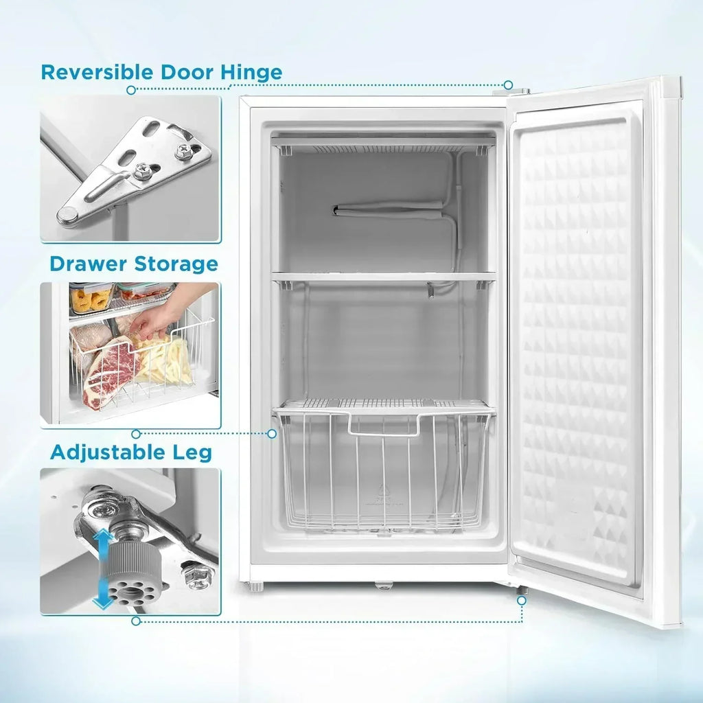 Upright Freezer Large Black 3.0 Cubic Feet wourant