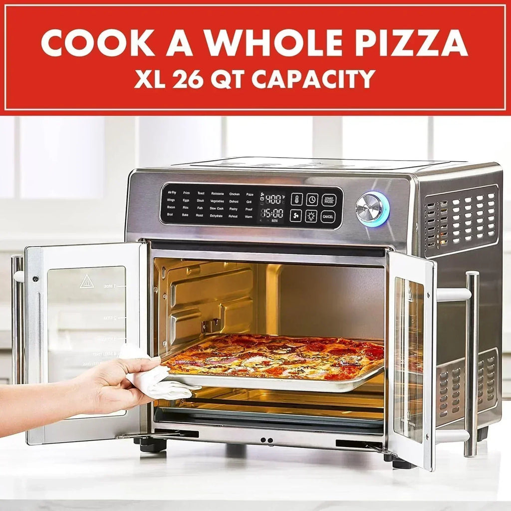 Extra Large French Door Air Fryer Toaster Oven Combo 24 Cooking Functions and Digital Controls wourant
