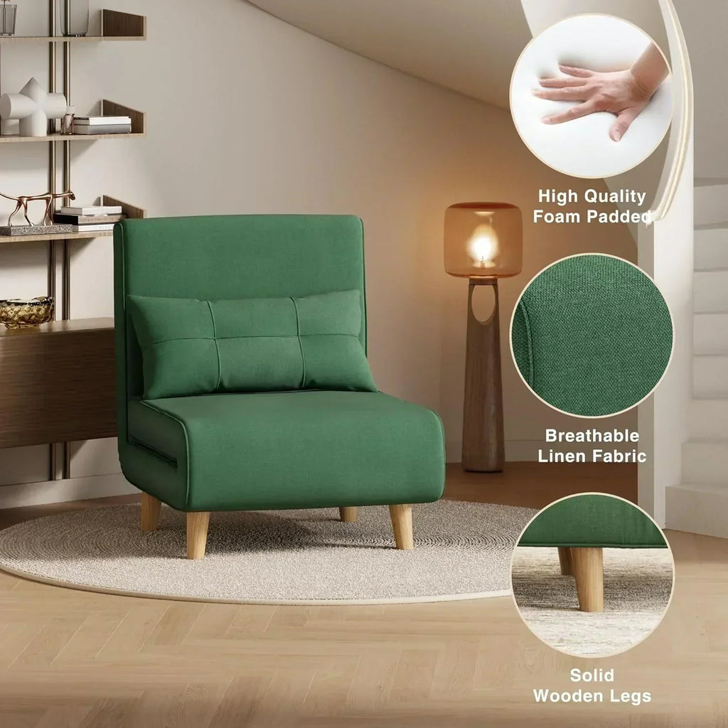 3-in-1 sleeper chair bed convertible chair bed futon sofa with adjustable backrest wourant