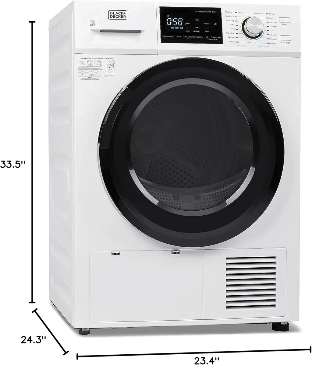 Compact Clothes Dryer 1.5 Cu. Ft. 850W Electric Dryer 120V Vented Dryer Stainless Steel Drum wourant