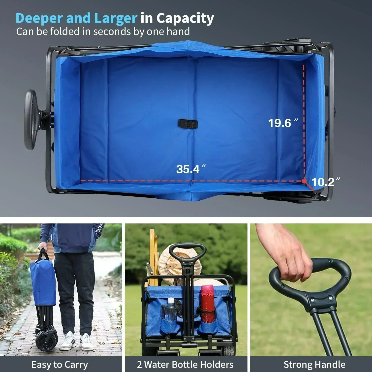 Heavy Duty 350 lb Capacity Foldable Caravan Outdoor Folding Camping Caravan Portable Grocery Cart wourant