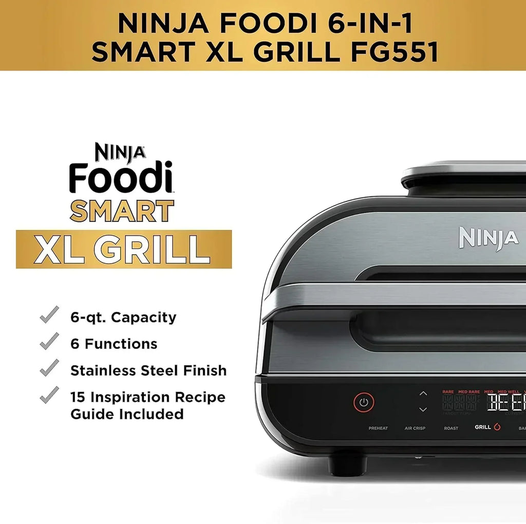 Ninja Foodi Smart XL 6-in-1 Indoor Grill with Air Fry Bake Roast Broil and Dehydrate wourant