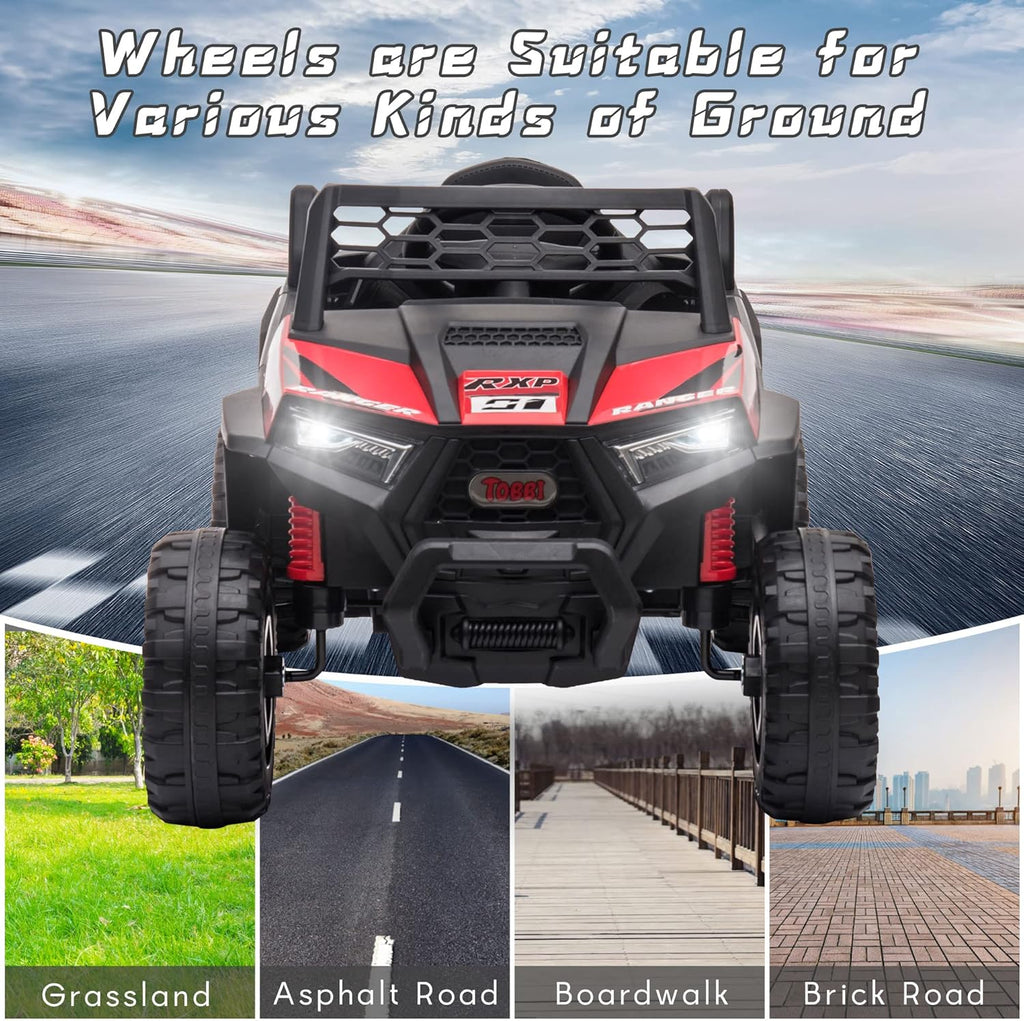 TOBBI 12V Kids Ride on Car Electric Off-Road UTV Truck with Diverse Functions Double Open Doors wourant