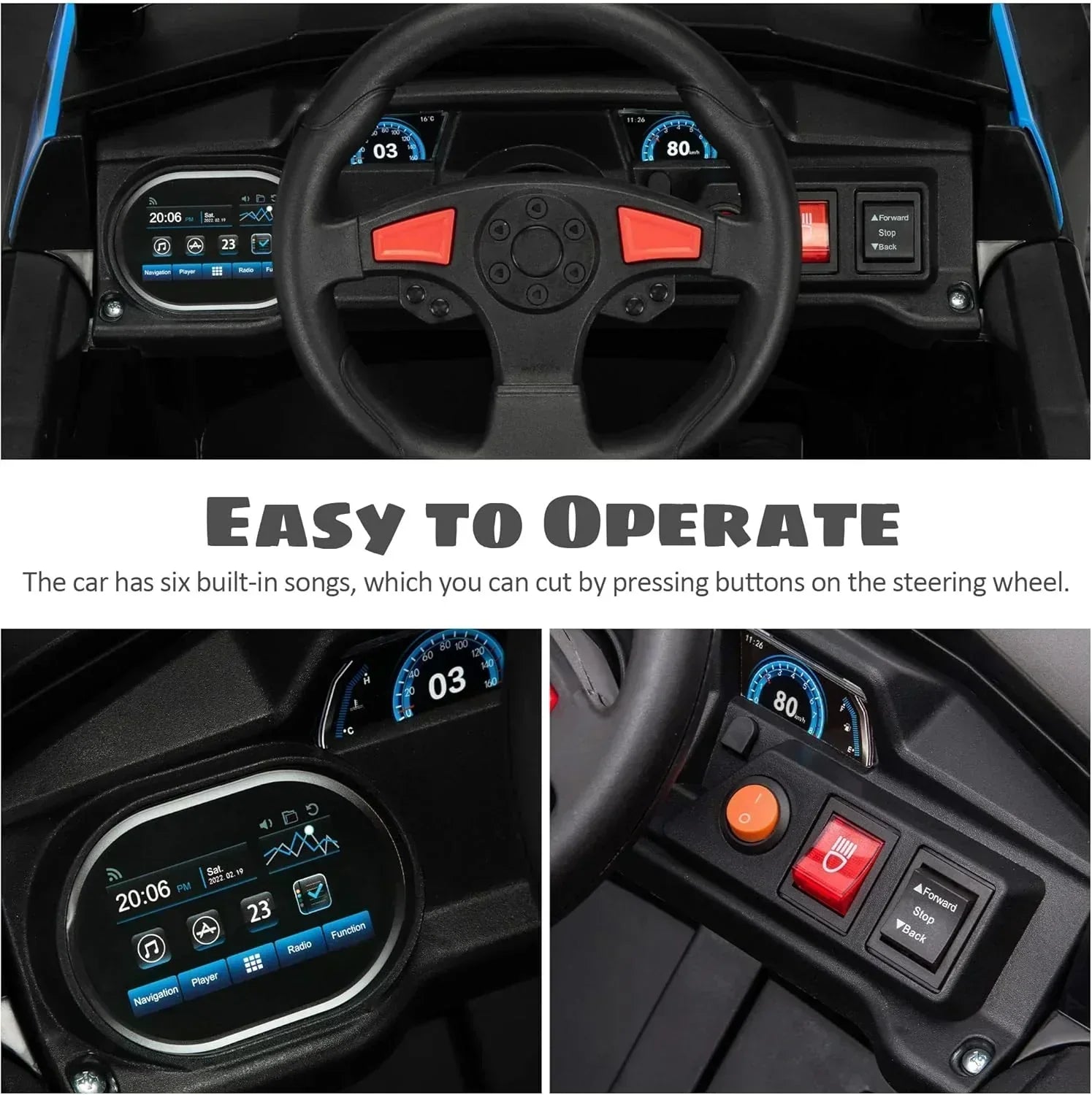 TOBBI 12V Kids Ride on Car Electric Off-Road UTV Truck with Diverse Functions Double Open Doors wourant