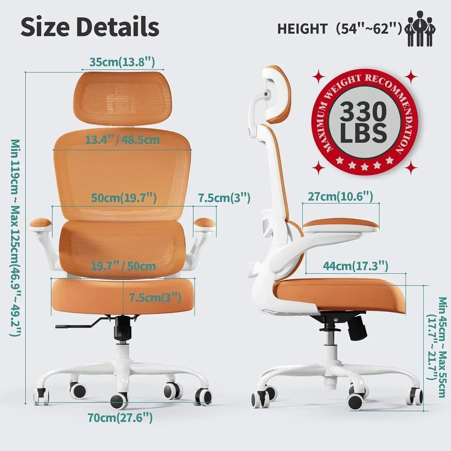 Office Chair Ergonomic Desk Chair 330 lbs Home Mesh Desk Chair Comfortable Gaming Chair wourant