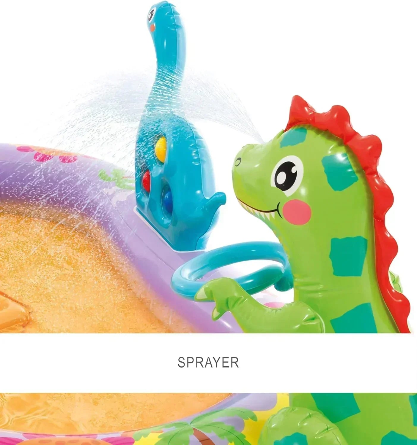 Intex 96" x 78" x 28" Inflatable Jungle Adventure Play Center Spray Kiddie Pool Water Slide wourant