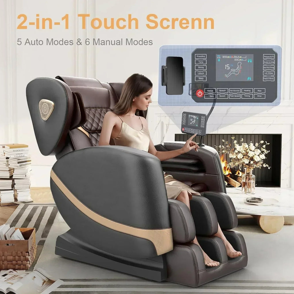 Full Body Massage Chair Zero Gravity Massage Chair with 10 Fixed Rollers Heating Foot Massage wourant