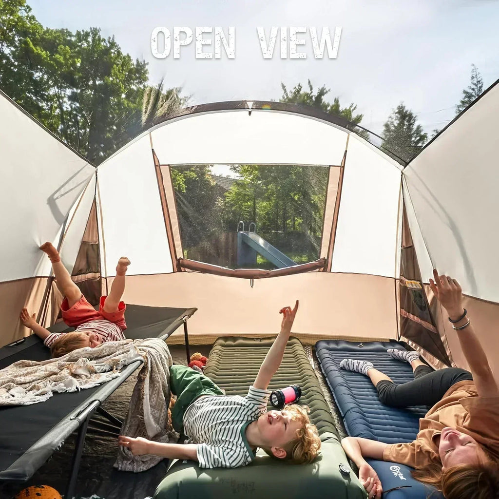 PORTAL 6/8/10 Person Family Camping Tent with Screen Room Water Resistant Big Tunnel Tent wourant