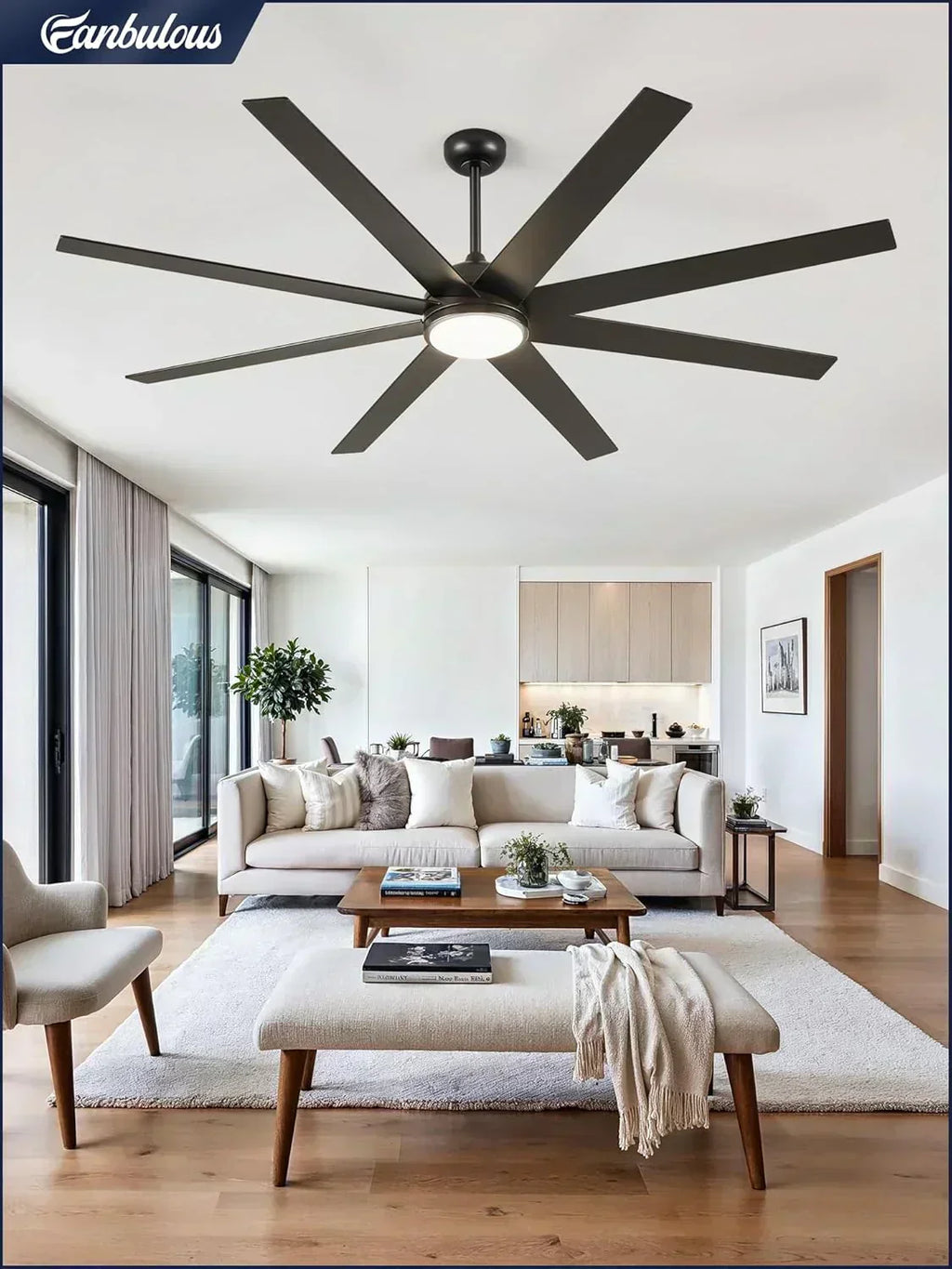 Ceiling Fan Indoor/Outdoor 8 Blades 65 inches wourant