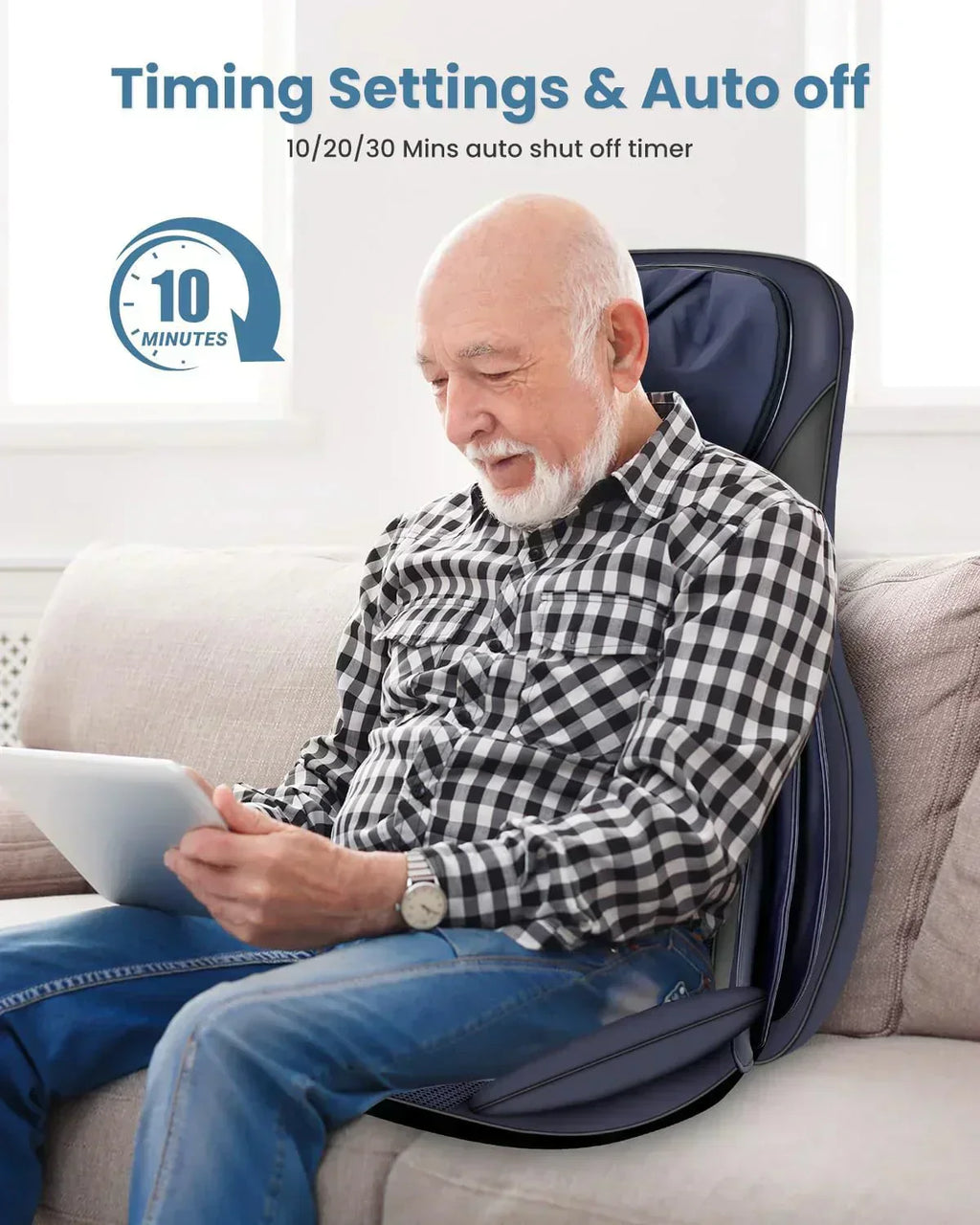 COMFIER Massager Chair with Heat Shiatsu Neck Back Massager Portable with Compress wourant