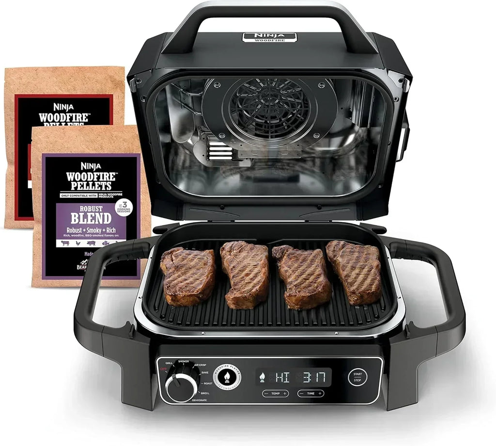 OG751 Woodfire Pro Outdoor Grill Built-In Thermometer 7-in-1 Master Grill BBQ Smoker Air Fryer wourant