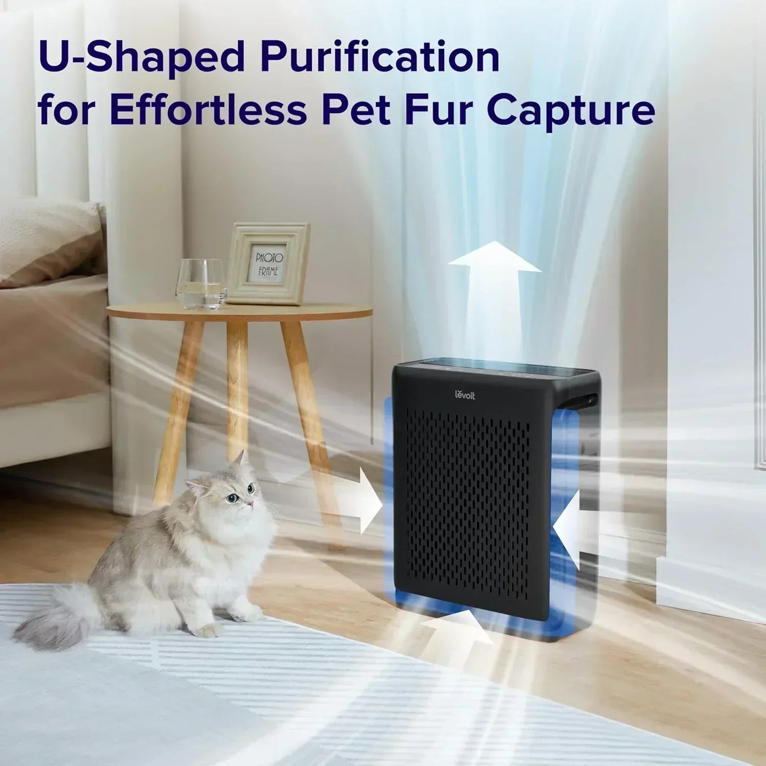 Large-room air purifier for home use with air quality monitor washable pre-filter wourant