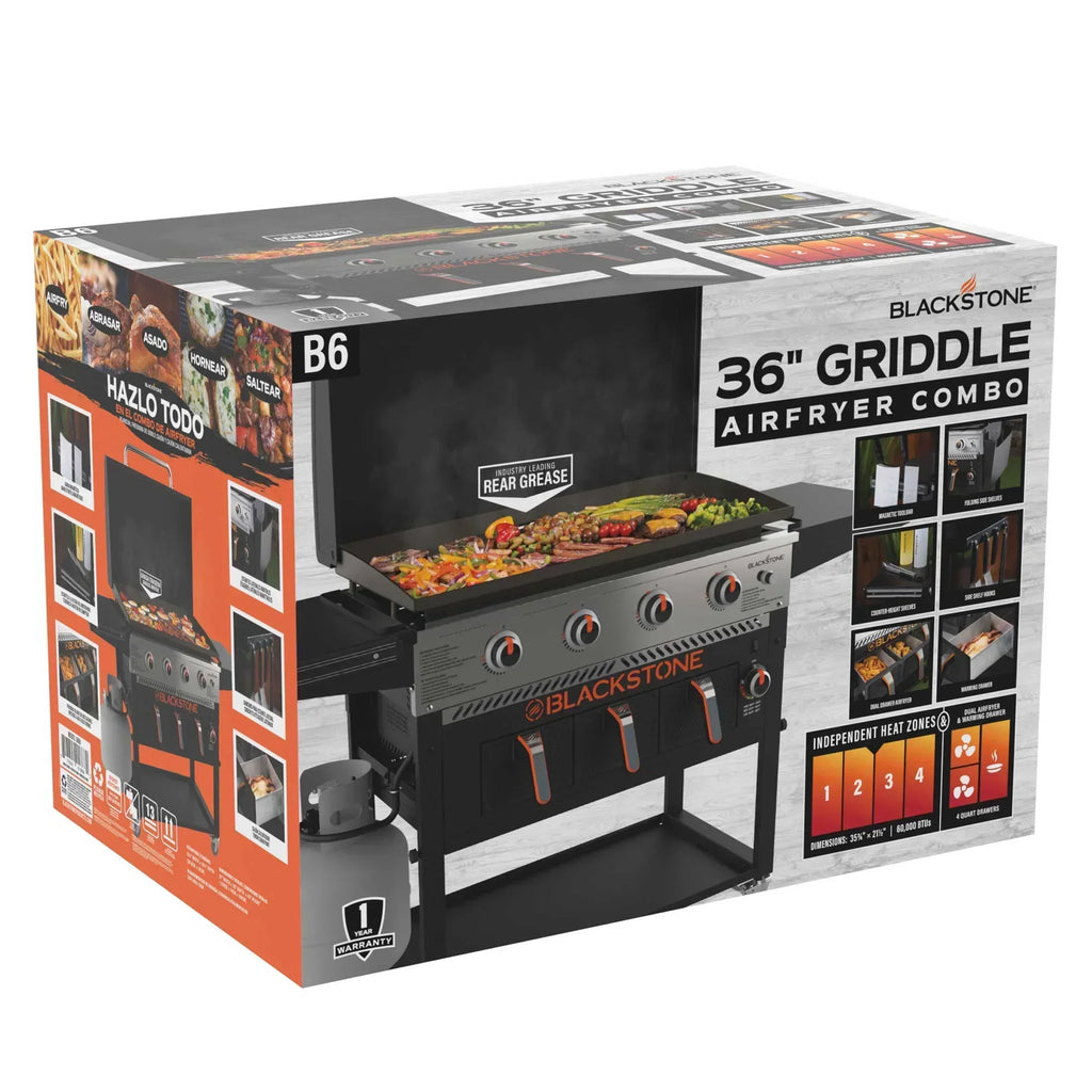Blackstone 4-Burner 36" Propane Griddle with Air Fryer and Hood wourant