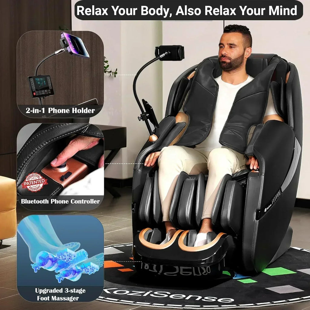 2025 Massage Chair Full Body Zero Gravity SL-Track Shiatsu Massage Recliner Chair with Heat wourant