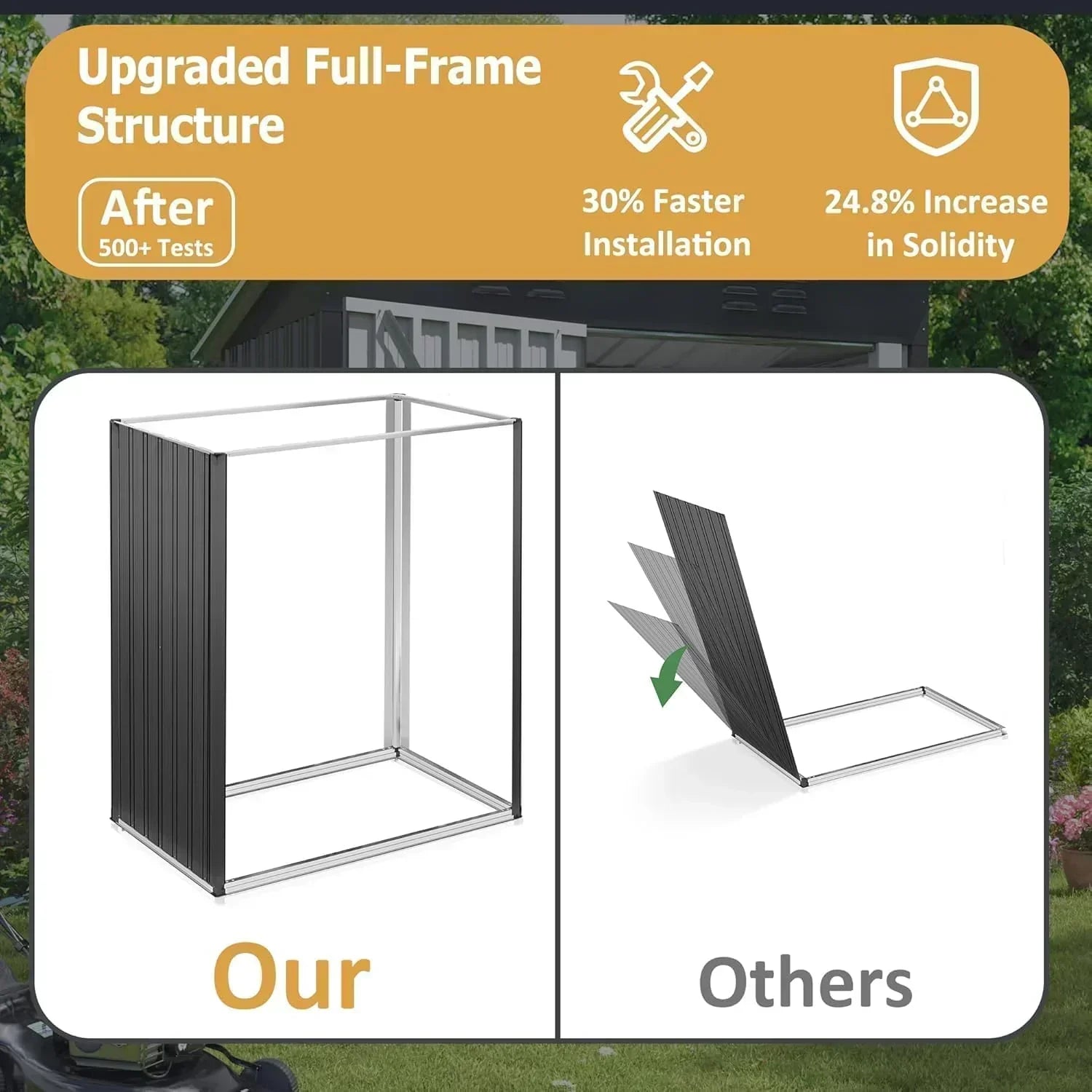 Polar Aurora 8 x 12 FT Outdoor Storage Shed Metal Garden Shed with Updated Frame Structure wourant