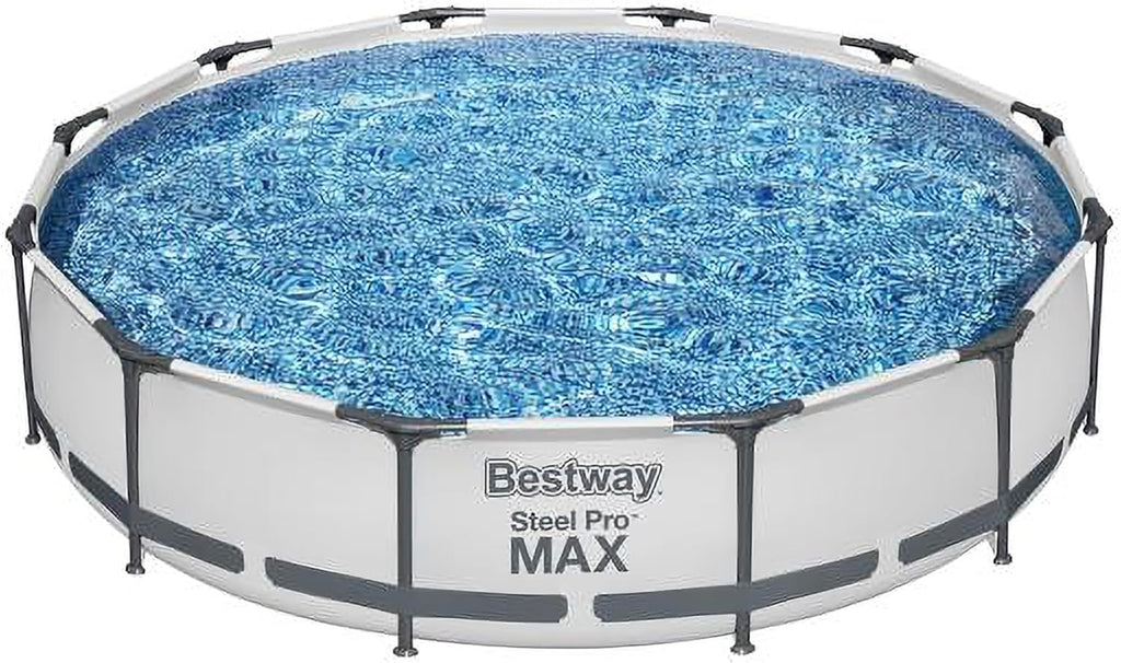 Steel Pro MAX 10 Foot x 30 Inch Round Metal Frame Above Ground Backyard Swimming Pool Set wourant