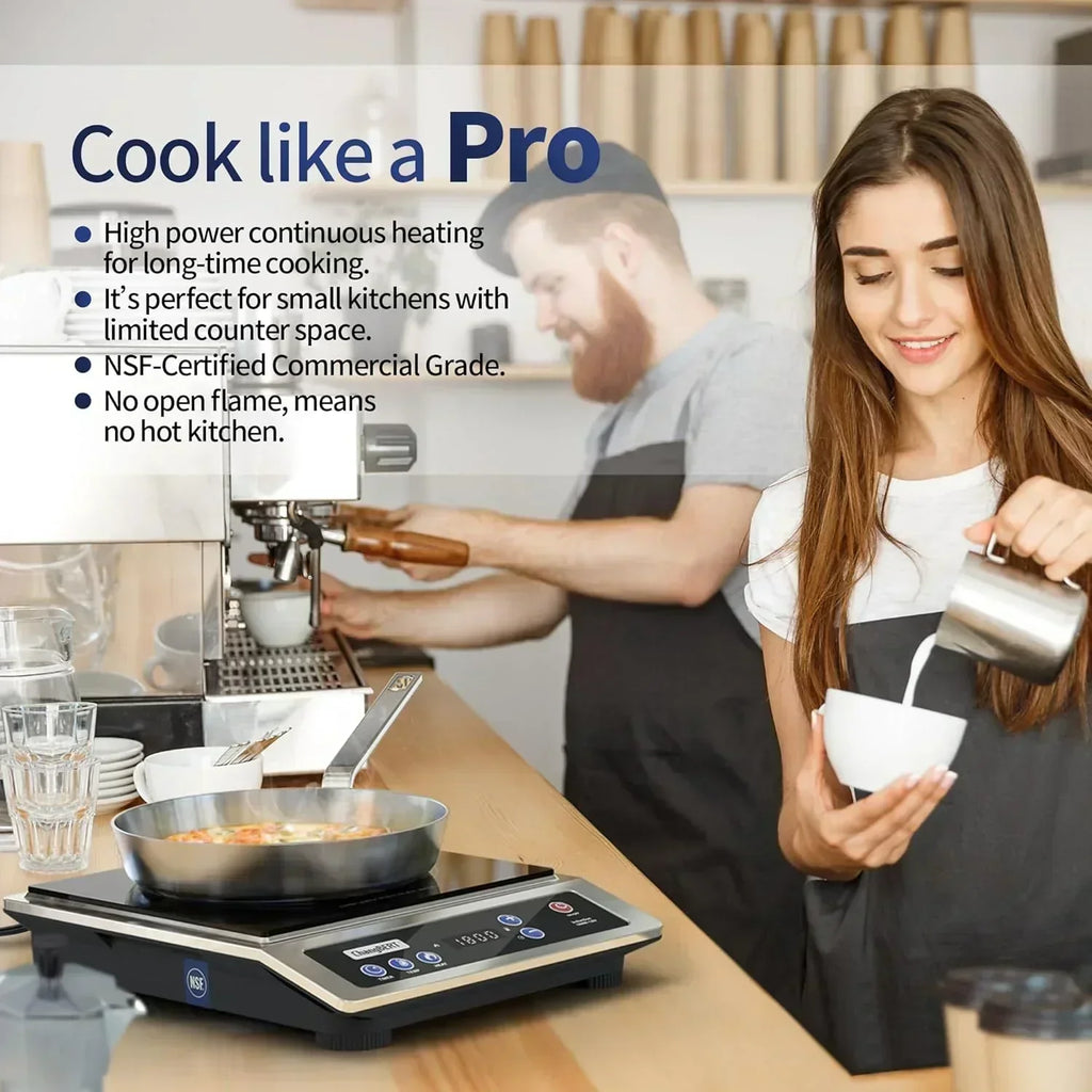 Induction Cooktop Portable Cooker with 8-inch Heating Coil Stainless Steel Countertop Burner wourant