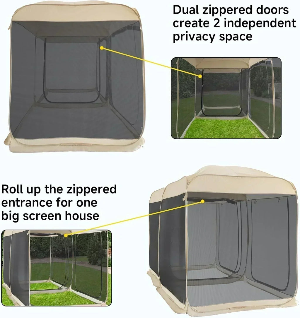 Screen gazebo sleeps 6-10-15 people Igloo-style canopy tent mosquito net on the sides Perfect wourant