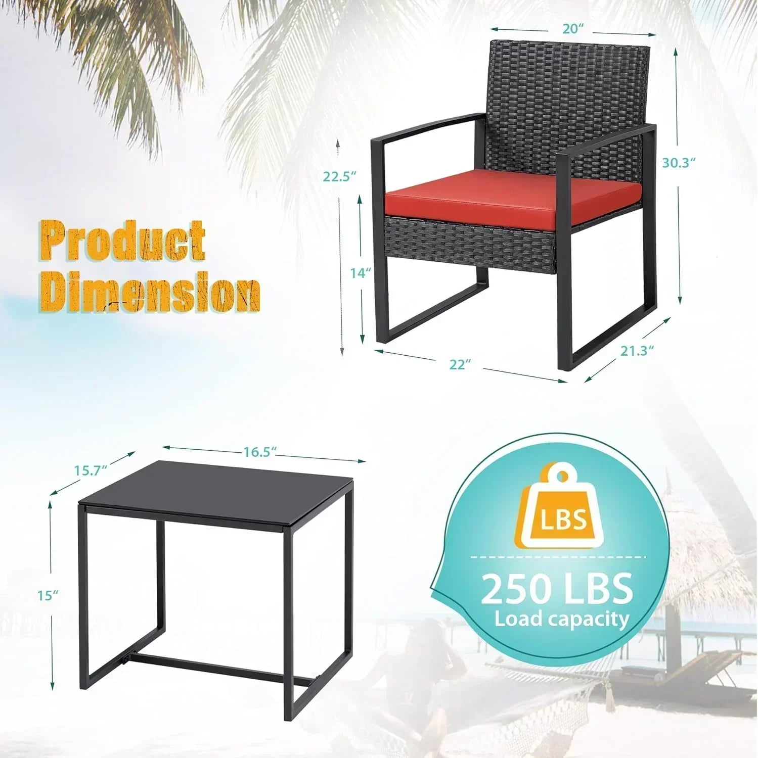 Flamaker 3 Pieces Patio Set Outdoor Wicker Furniture Sets Modern Rattan Chair Conversation Sets wourant