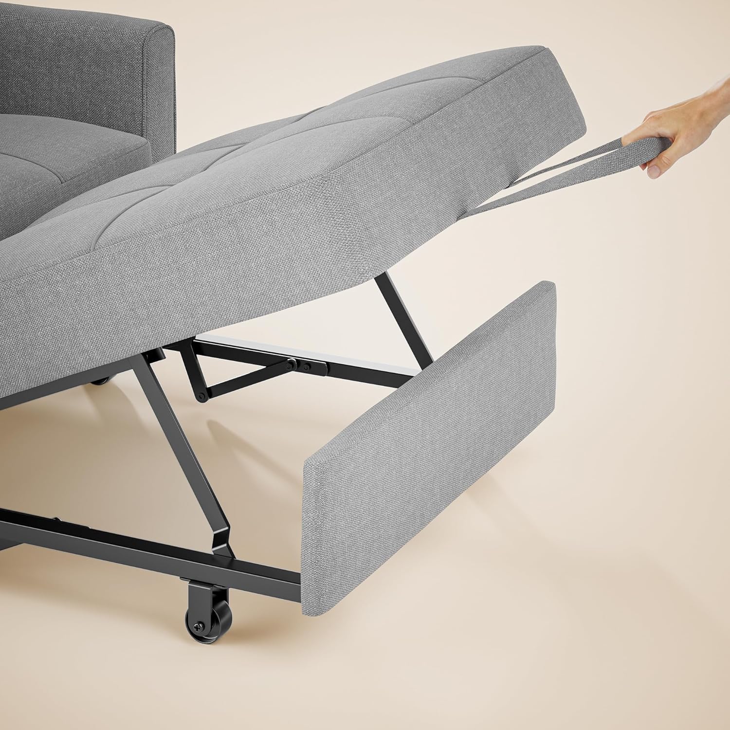 Sofa Bed Chair 3 in 1 Convertible Pullout Single Sleeper Chair Bed Spacious Multifunctional Sofa wourant