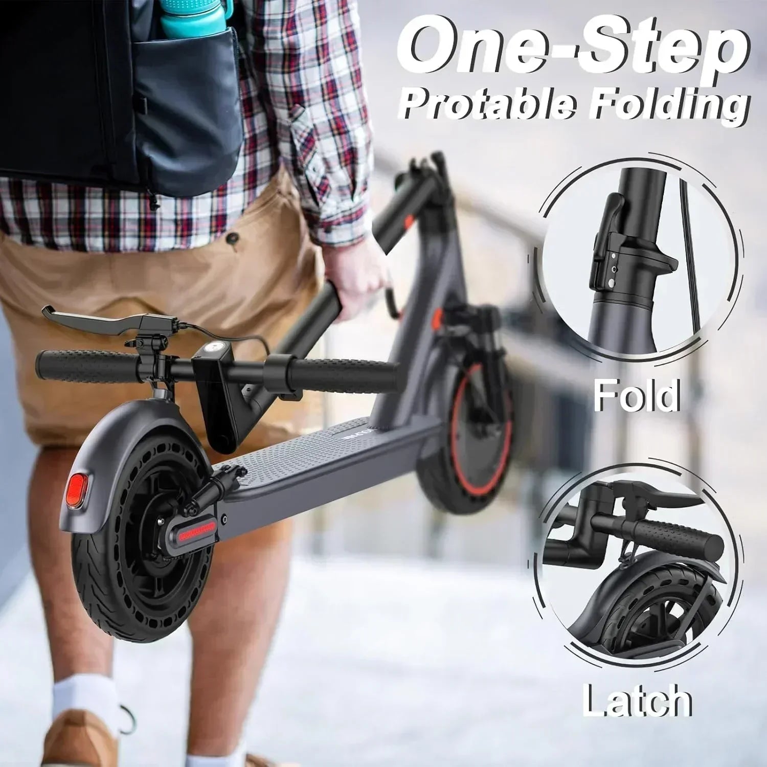 Volpam electric scooter Powerful electric motor Solid tires 28/21/12 mile range wourant
