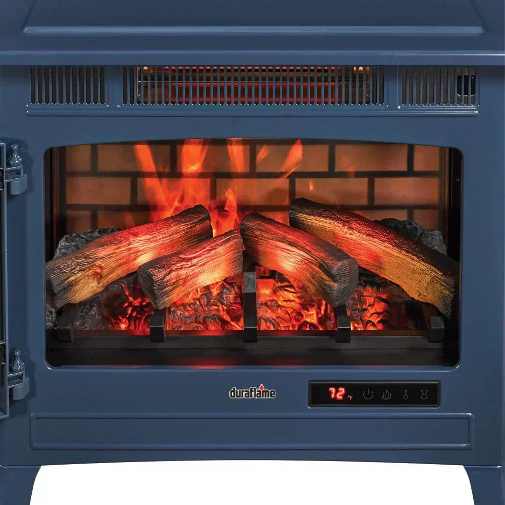 Freestanding Electric Fireplace Stove Heater with 3D Flame Effect for 1000 Sq. Ft wourant