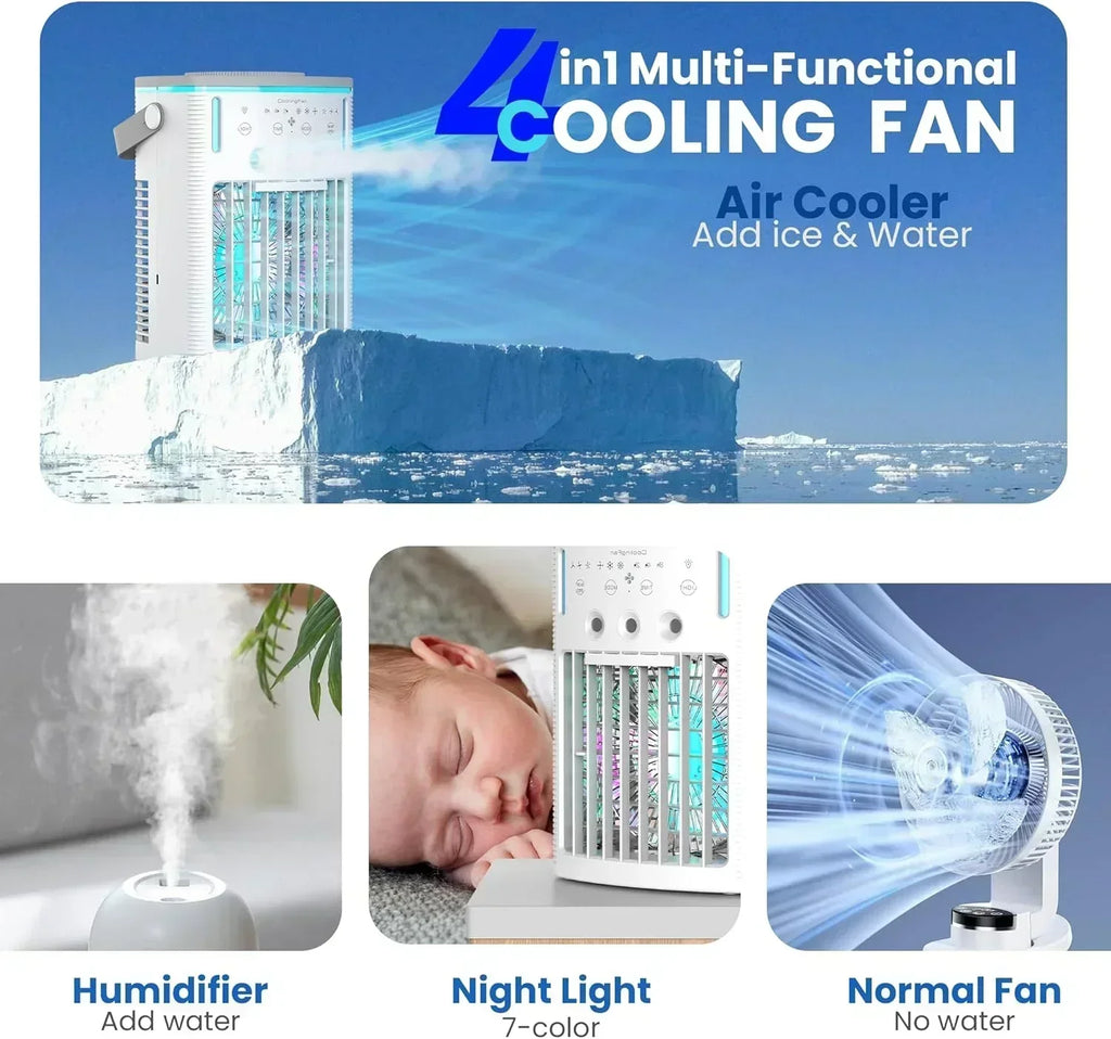 Portable Air Conditioners Fan Small Cooler Evaporative Air Conditioner Remote Mini Portable AC wourant