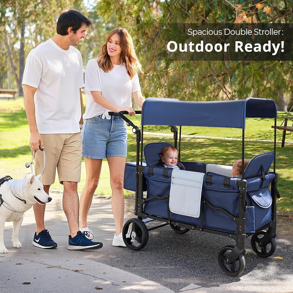 Stroller Wagon for Kids Wagon Stroller Toddlers 2 Seaters All-Terrain Baby Wagon Outdoor wourant