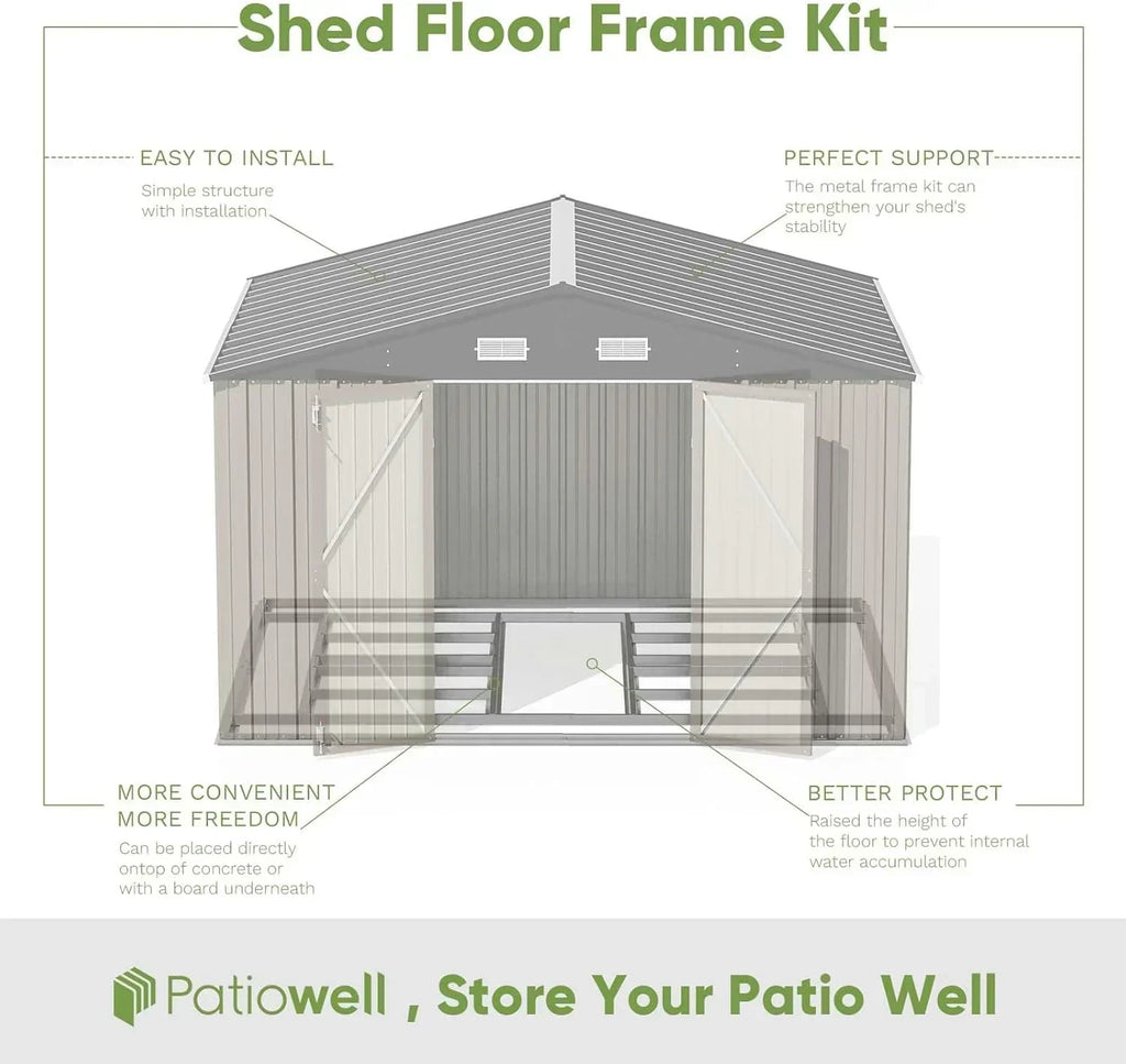 Patiowell 5x3 FT Outdoor Storage Shed Tool Shed with Sloping Roof and Lockable Door Metal Shed wourant