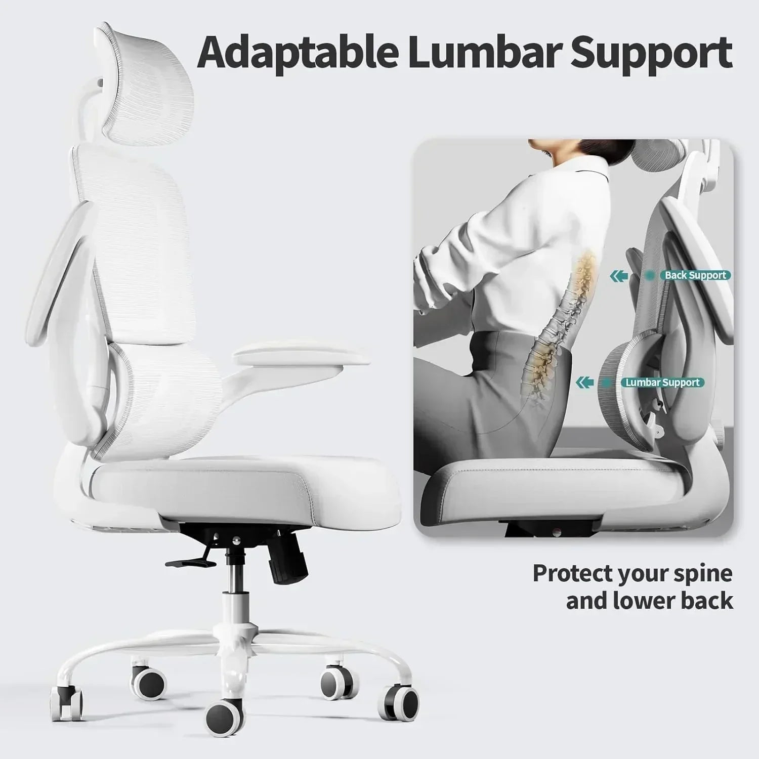 Office Chair Ergonomic Desk Chair 330 lbs Home Mesh Desk Chair Comfortable Gaming Chair wourant