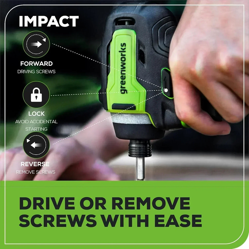 24V Brushless Cordless Drill Impact Driver Power Tool Combo Kit Included 1/2”Drill & 1/4”Hex wourant