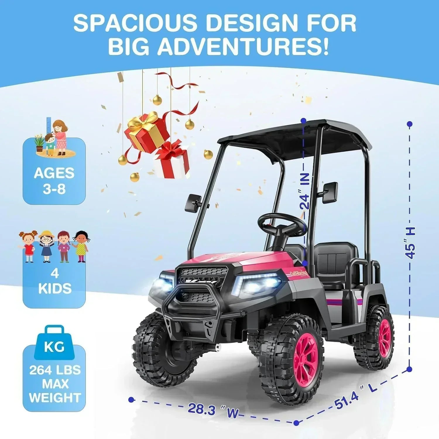 R9 24V Children's Golf Cart with Remote Control Removable Awning wourant
