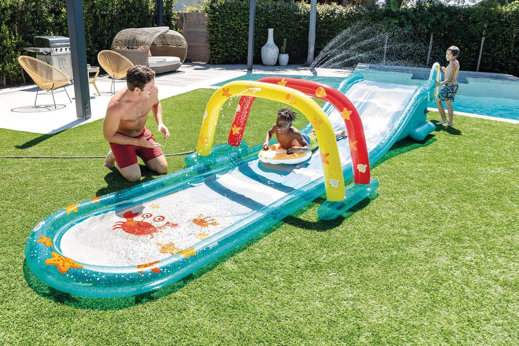 Intex 96" x 78" x 28" Inflatable Jungle Adventure Play Center Spray Kiddie Pool Water Slide wourant