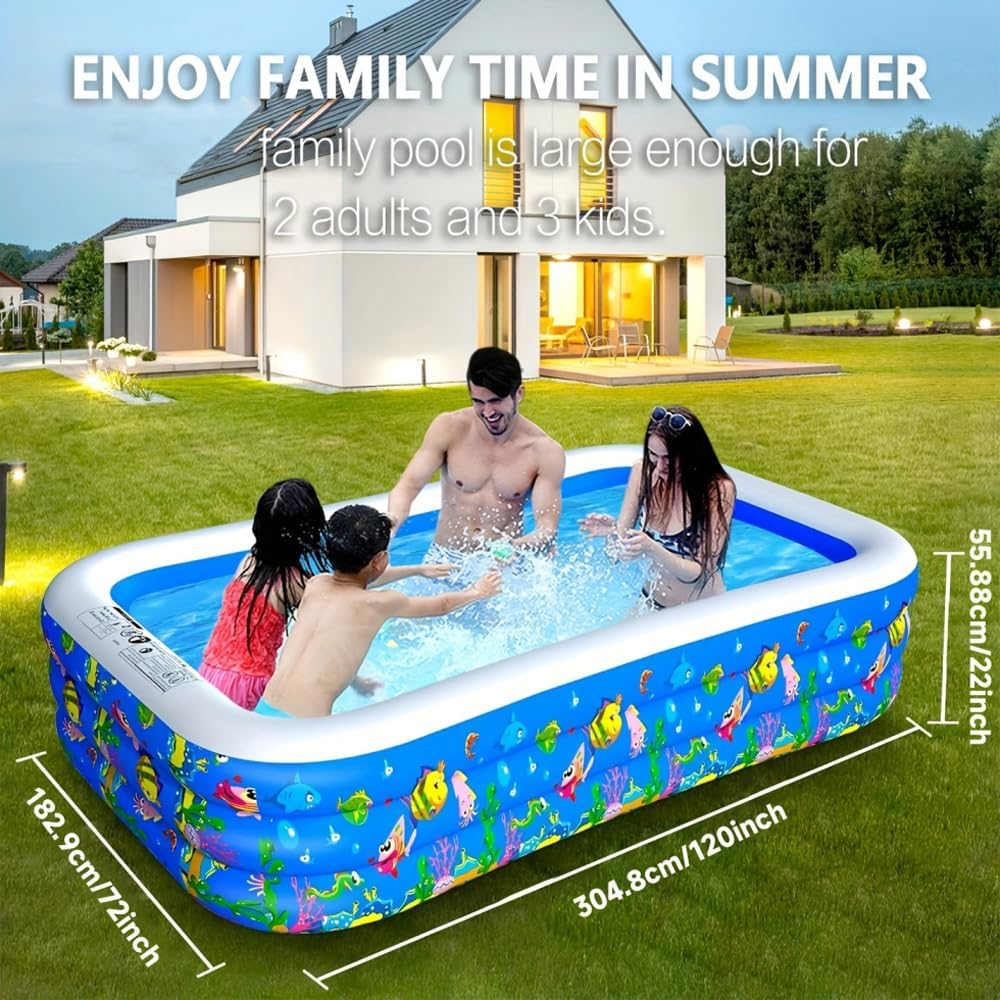 Inflatable Swimming Pool Kiddie Pools Family Lounge Pools Thickened Above Ground Family Pool wourant