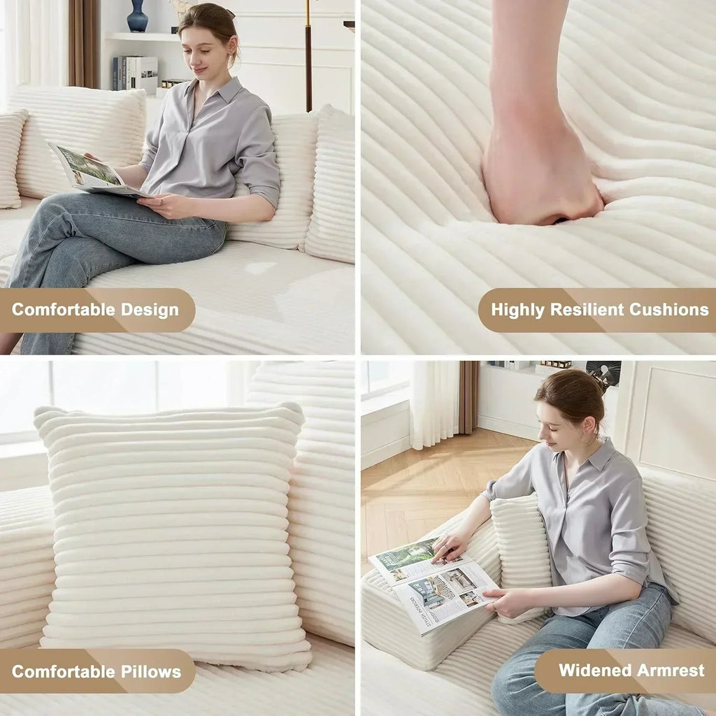 110-inch cloud sofa boneless sofa in the living room modular sofa with deep seats wourant