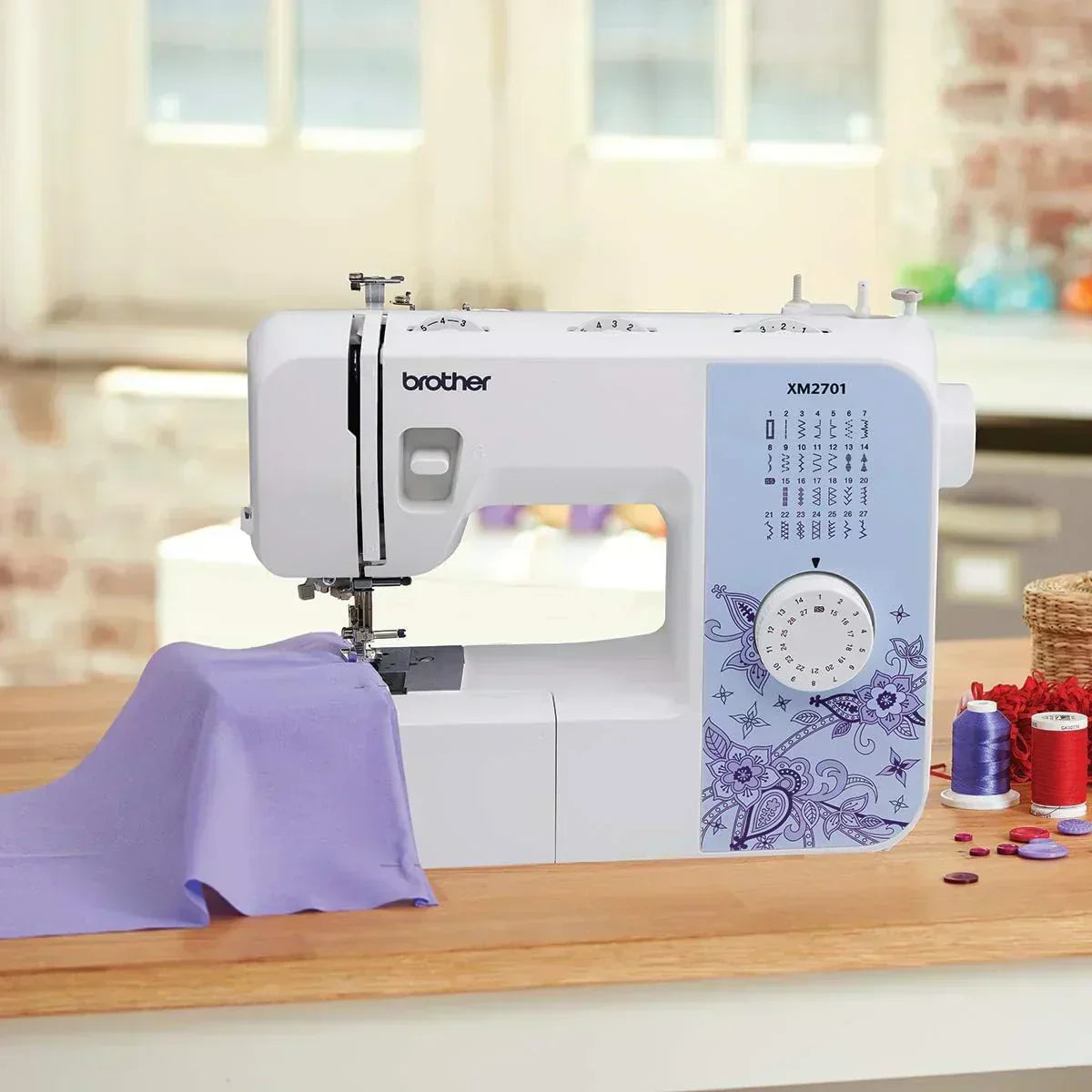 Brother XM2701 Sewing Machine Lightweight Full Featured 27 Stitches 6 Included Feet wourant