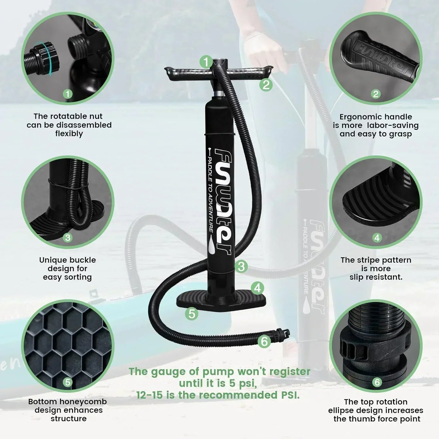 FunWater Inflatable Stand Up Paddle Board Premium SUP Paddle Accessories EVA Deck wourant