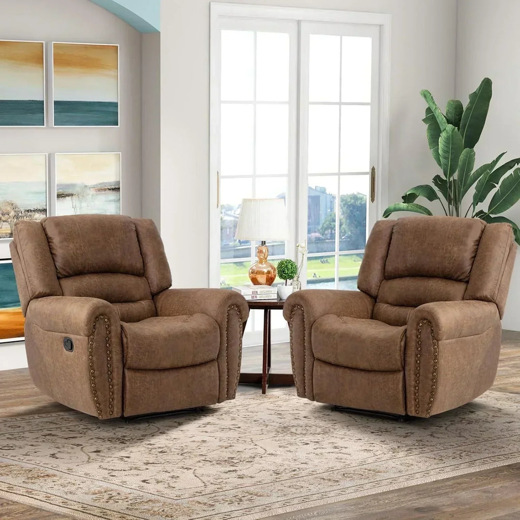 Leather recliner classic traditional manual recliner single sofa for living room wourant