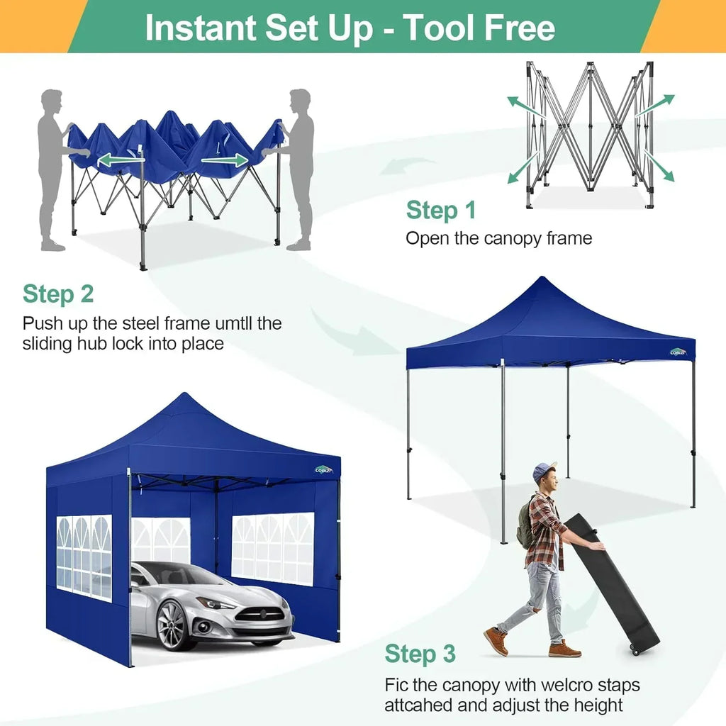 COBIZI 10x20 Heavy Duty Pop up Canopy Tent 6 sidewalls Commercial Canopy Wedding Party Tents wourant