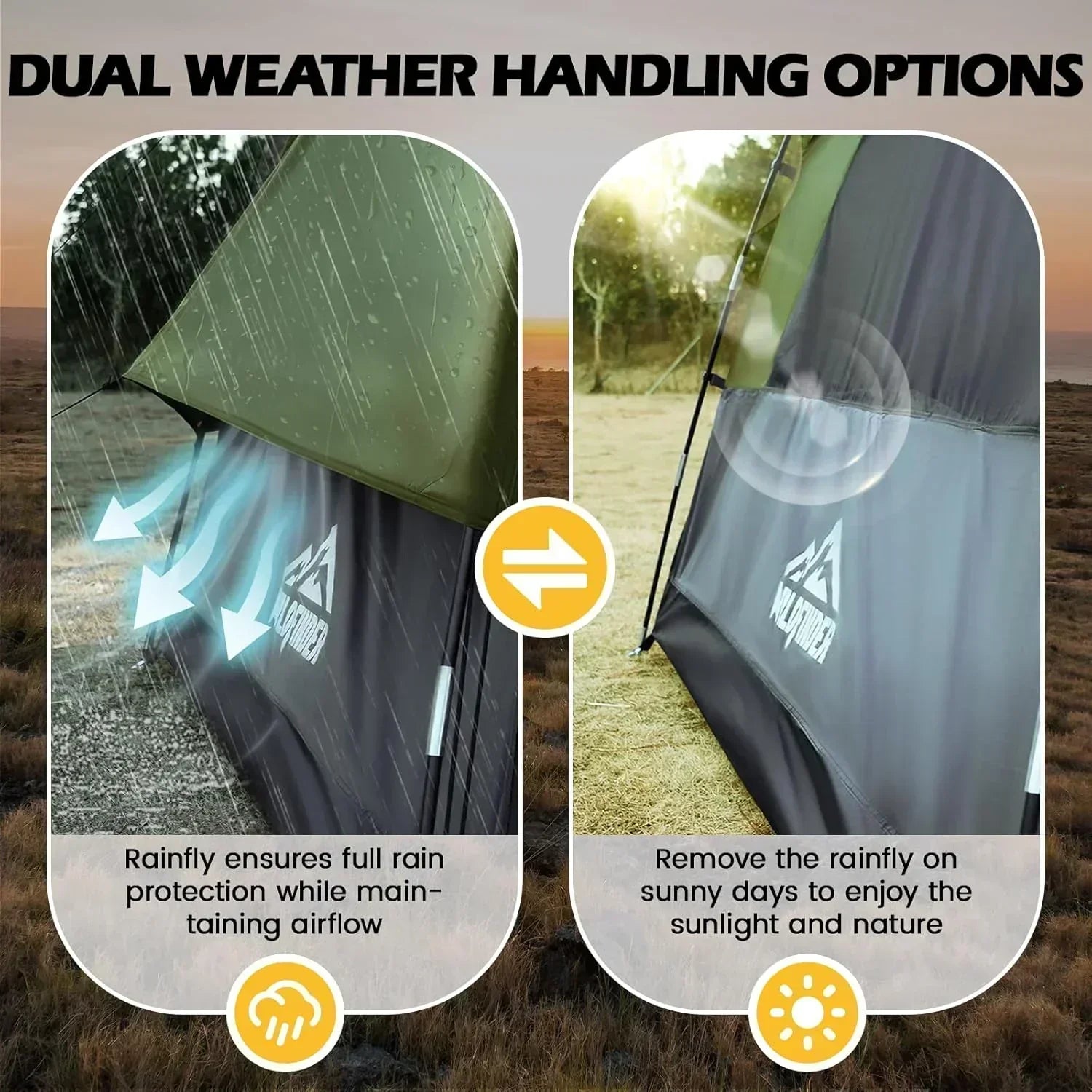SUV Tent for Camping with Rainfly Waterproof PU3000mm Double Layer Design Car Tents wourant