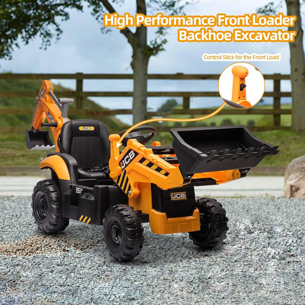 12V JCB Ride On Excavator Ride on Toys for Kids 4-8 Electric Car for Kids with Tractor wourant