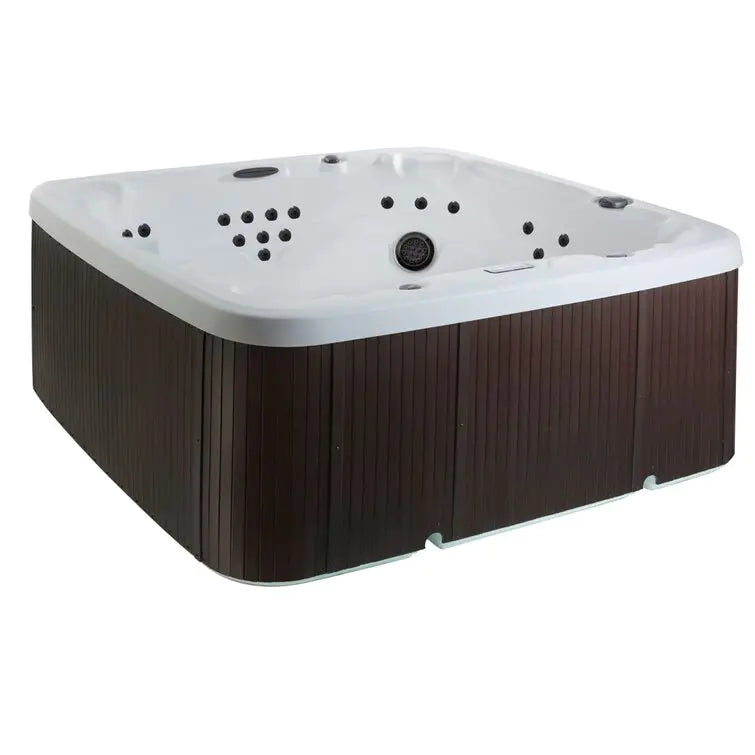 Lifesmart Spas 230 Volt 7 Person 65 Jet Square Hot Tub with Ozonator in Espresso wourant