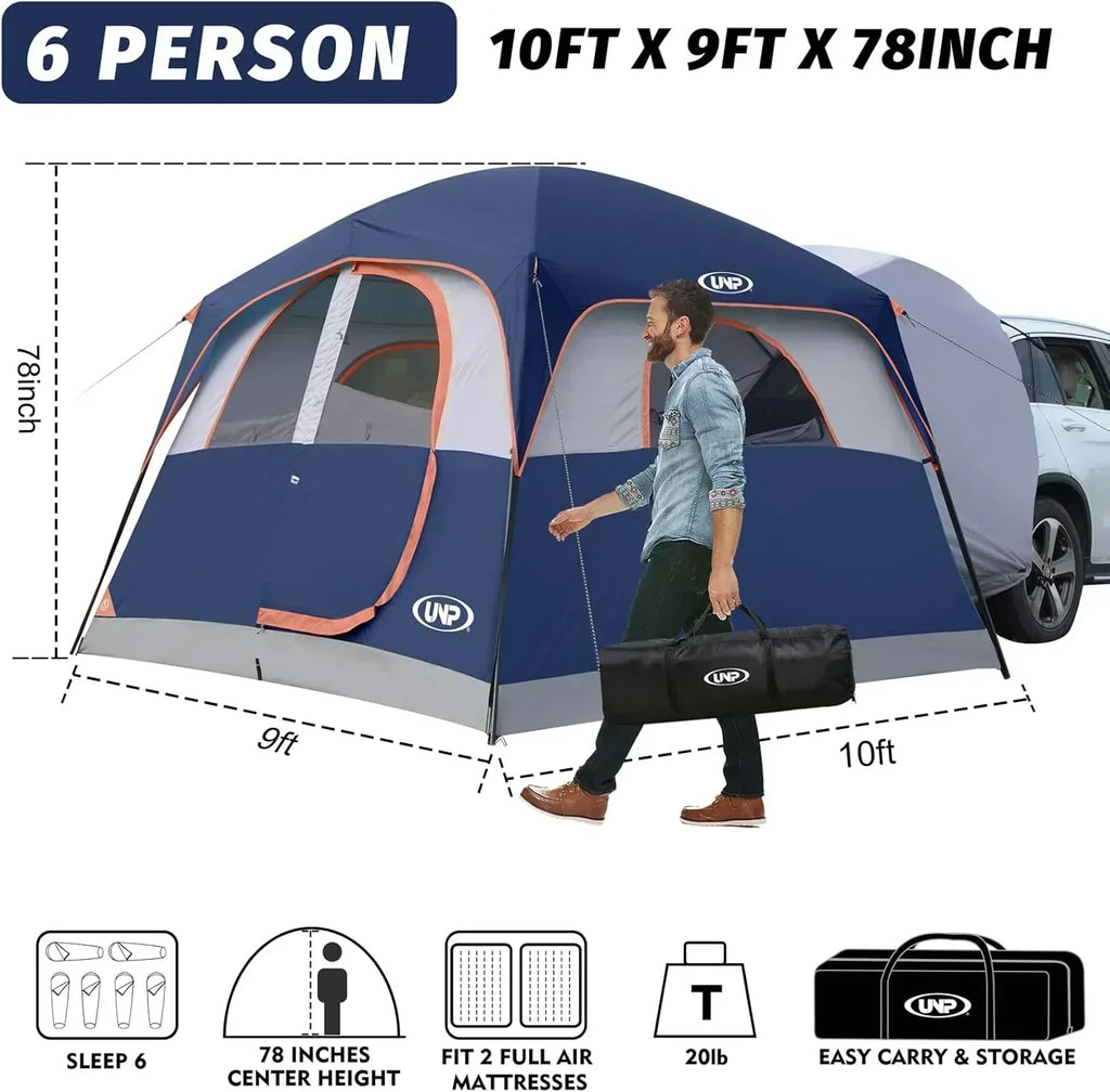 SUV Tent for Camping 6-Person SUV Tailgate Tent - Easy Set Up with Rainfly wourant